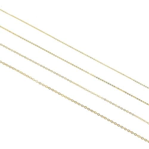 1meter Width 1/1.5/2mm 18k Gold Plated Copper Oval Open Link Chain For DIY Jewelry Making Necklace Bracelet Findings Accessories