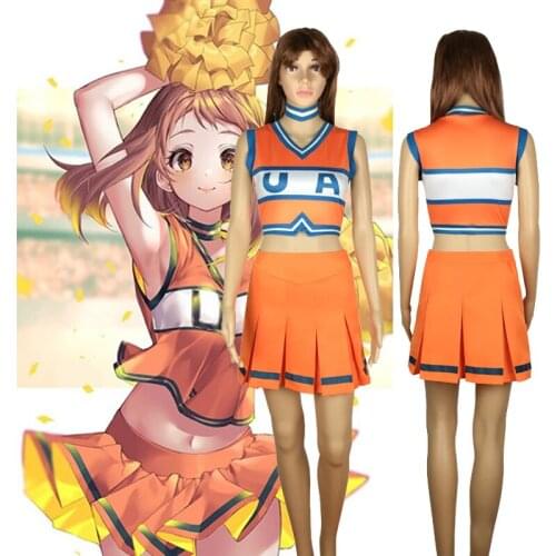 My Hero Academia Cosplay Costume Cheerleaders Uniform Ochako Tsuyu bnha Cheer Uniform Girls Dress Halloween Carnival Costumes