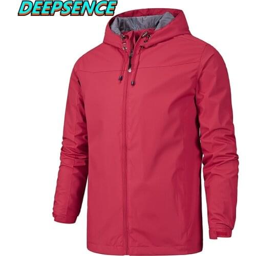 Men Spring Autumn Outdoor Casual Jacket Men Soild Hoode Metal Zipper Thin Sport Coat Fashion Hiking Fishing Jackets Men 5XL