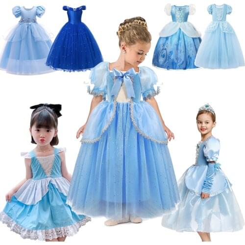 Cinderella Girls Party Dress Up Princess Costume Kids Halloween Cosplay Costume Baby Girl Princess Dress Christmas Dress