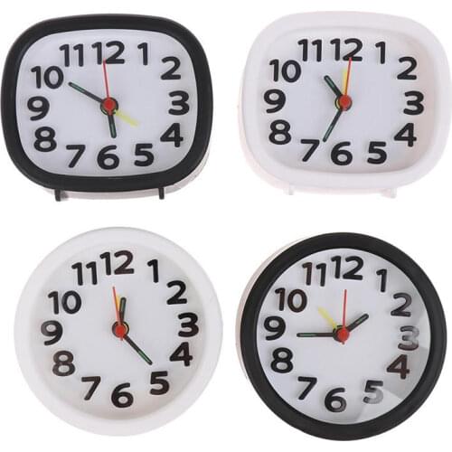 Wake Up Table Clock Battery Powered Snooze Compact Portable Travel Alarm Clock Square Round Alarm Clock Snooze Silent Sweeping