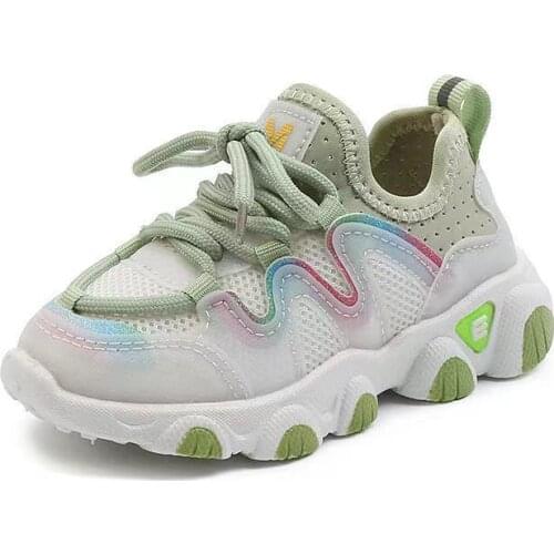 2021 Spring New Childrens Soft-soled Non-slip Sports Shoes Elastic Breathable Running Shoes Baby Pedal Shoes Sneakers Fashion