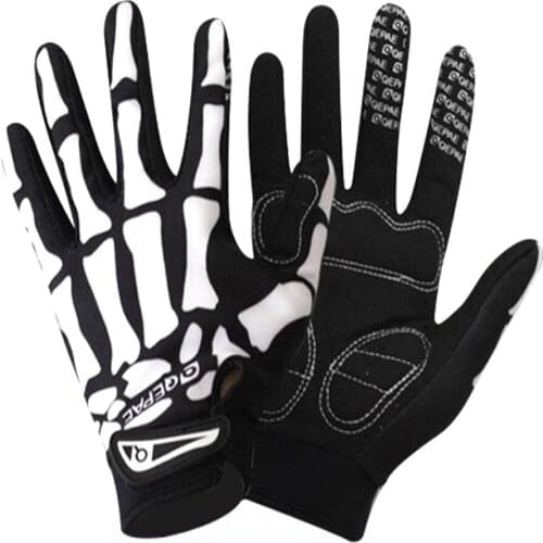 Racing Cycling Gloves Full Finger Skull Bicycle Gloves Gel Pads Motocross Sports Downhill Bike Gloves Gants Velo Unisex