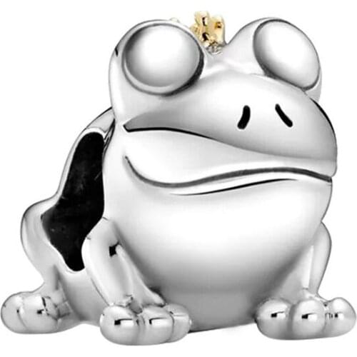 2021 New Silver Color Frog Bead Charms Fits European Pandora Women Bracelets DIY Jewelry Making Wholesale Bulk Charms