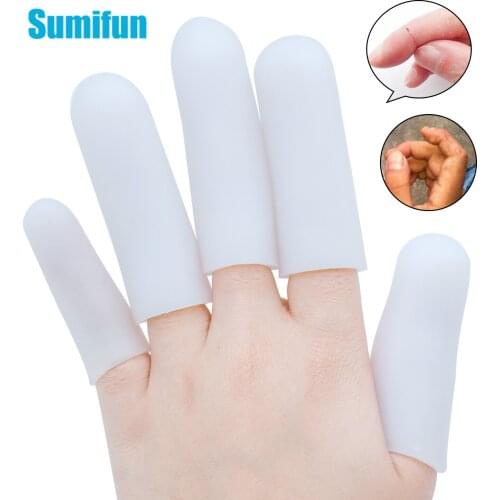2Pcs Silicone Gel Tubes Thumb Covers Toe Protection White Thick Finger Protector For Corn Blister Cracked Pain Relief C1597
