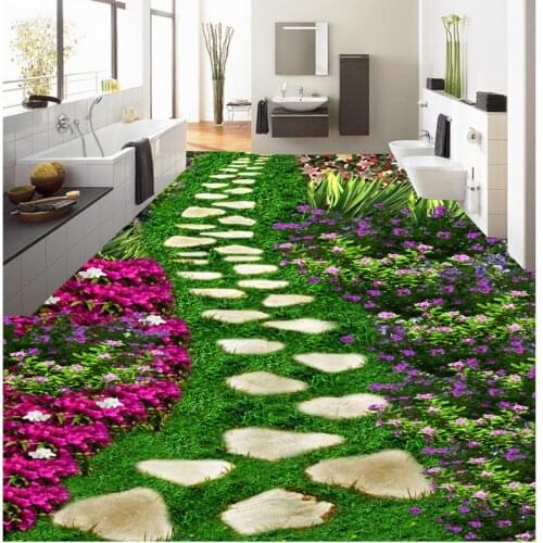 Modern Custom 3D floor mural Beautiful park trails PVC floor sticker painting Murals