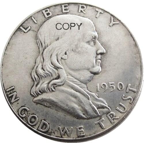 US 1950 PD Franklin Half Dollar Silver Plated Copy Coins
