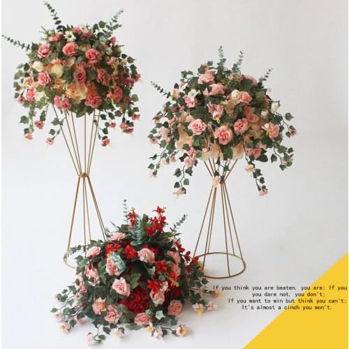 38cm table flower centerpiece with plant vine wedding decor backdrop artificial flowers ball silk floral bouquet wisteria rose