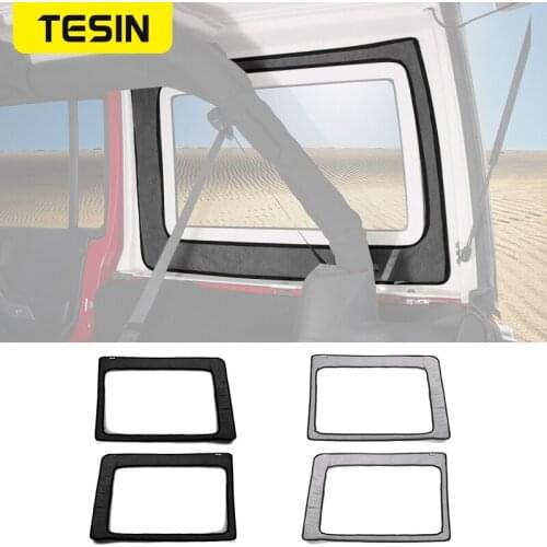 TESIN Car Interior Rear Window Heat Insulation Cotton Kit Decoration Sticker for Jeep Wrangler JK 2012 Up 4 Door Car Accessories