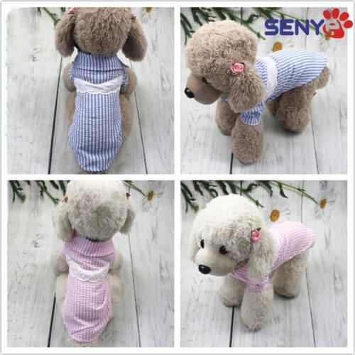 Spring And Summer High Quality Pet Clothes Striped Shirt Fashionable And Cute Dog Clothes Available For Dog
