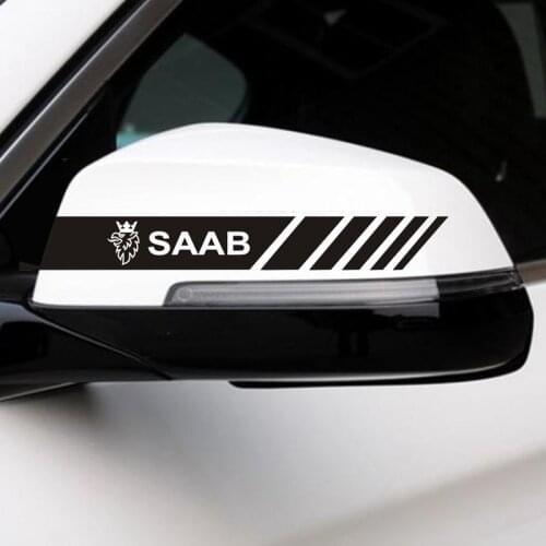 2PCS Car Rearview Mirror Decoration Sticker Body Decal For Saab 9-3 9-5 900 9000 Saab 93 95 Accessories