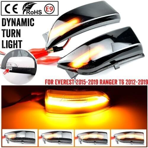 2pcs For Ford Ranger T6 2012-2019 Raptor Wildtrak LED Dynamic Turn Signal Blinker Sequential Side Mirror Indicator Light