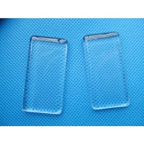 20pcs 24mmx48mm Rectangle Clear/Transparent Glass Cabochons/Cover Cabs,Pendants Domed for Photos,Cabochons, or Art,Tray Bezel