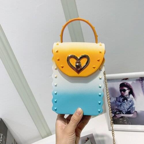 2021 European Mini Jelly Bag For Women Candy Colorful PVC Handbag For PHone Wallet Purse Cute Chain Messenger Bag Birthday Gift