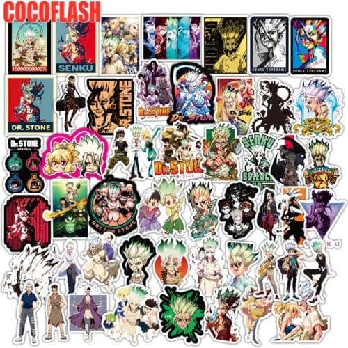 10/50Pcs/Lot Dr.STONE Anime Stickers Janpanese Anime Sticker PVC Waterproof Sticker For Laptop Luggage Car Skateboard Notebook
