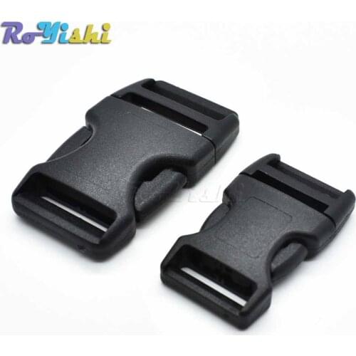 50pcs/pack 20mm 25mm Contoured Curved For Paracord Bracelet & Dog Harness Plastic Buckle Black Backpack Straps Webbing