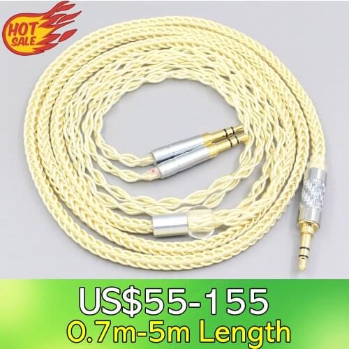 LN007634 8 Core Gold Plated + Palladium Silver OCC Cable For Onkyo A800 Philips Fidelio X3 Headphone 3.5mm Pin