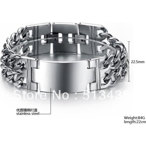 84g,heavy fashion High polished 100% Stainless Steel Mens fave jewelry 22.5mm huge cowboy Bracelet Bangle