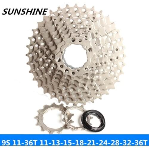 Sunshine 9-speed 11-36 t mountain/road bike cartão dobrável pequeno volante da roda compatível com sunrace. shimano