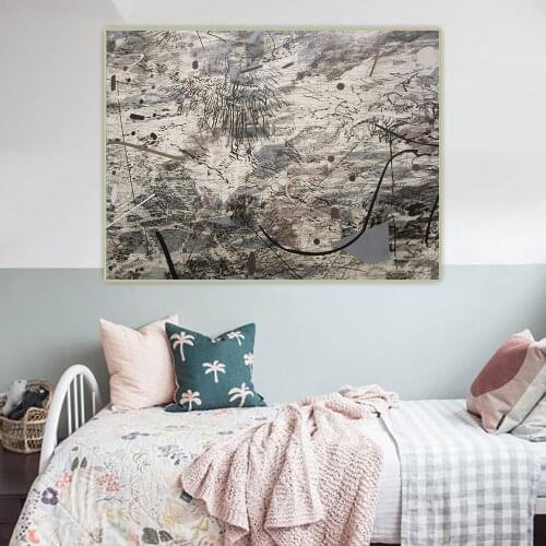 Citon Julie Mehretu《Bayreuth and Middle》Abstract Canvas Art Oil Painting Artwork Picture Wall Decor Background Home Decoration