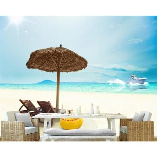 Beibehang Customized modern bedroom beautiful seductive seaside living room background wallpaper papel de parede papier peint