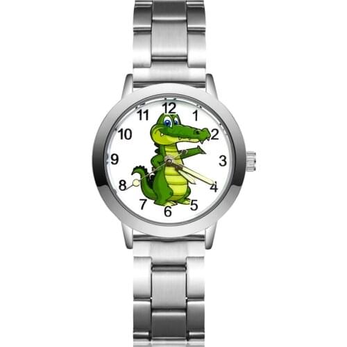 Cute Cartoon Dinosaur Style Childrens Kids Student Girls Boys Quartz Metal Steel Wrist Watches JA236