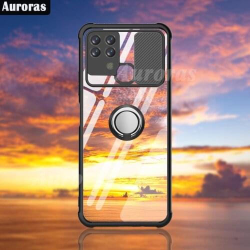 Auroras For Tecno Pova 2 Case Anti-fall Airbag Case Shockproof With Ring Soft Frame Cover For Tecno Pova2 Case