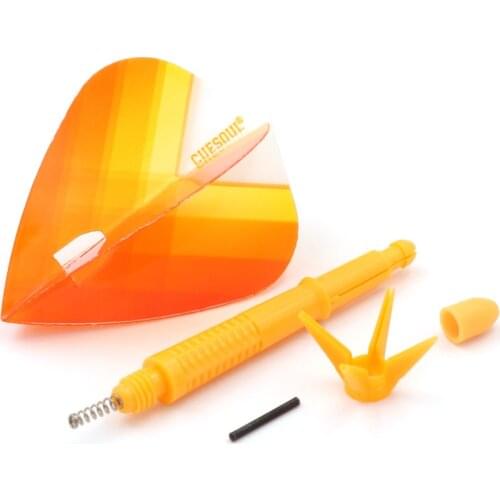 CUESOUL AK6 Dart Shaft with Foldable Flights Yellow Kite Shape-15mm/18.8mm/24.8mm /29.5mm/33.3mm