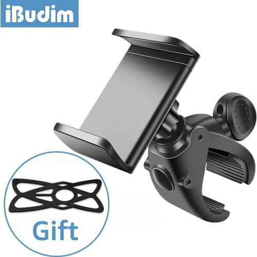 IBudim 360° Rotatable Bicycle Phone Holder Mobile Cellphone Holder For Motorcycle Universal Bike Handlebar Stand Mount Bracket