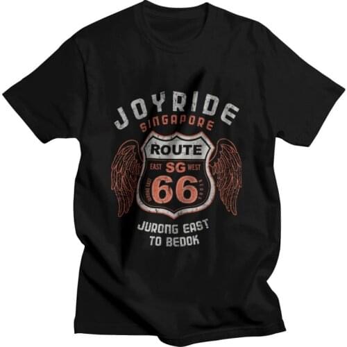 Male Vintage Grunge Historic Route 66 T-Shirt Streetwear Mother Road America Highway Tshirt Short Sleeve T Shirt 100% Cotton Tee