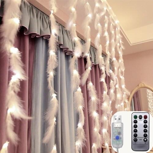 3M 300leds Feather DIY Curtain String Lights Garland Christmas Decorations for Home Outdoor Navidad Wedding Holiday Fairy Lights