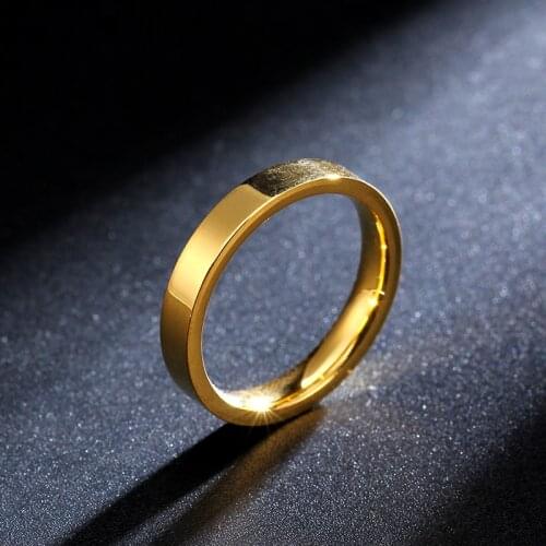 MANGOSKY Gold 3mm ultra-thin thin titanium steel ring Men and women ring anti-scratch Tungsten steel ring factory direct