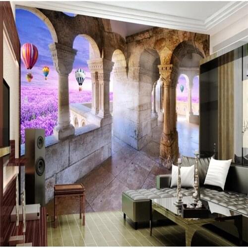 Beautiful scenery wallpapers Palace Flower wallpapers Sea 3D TV background wall background painting