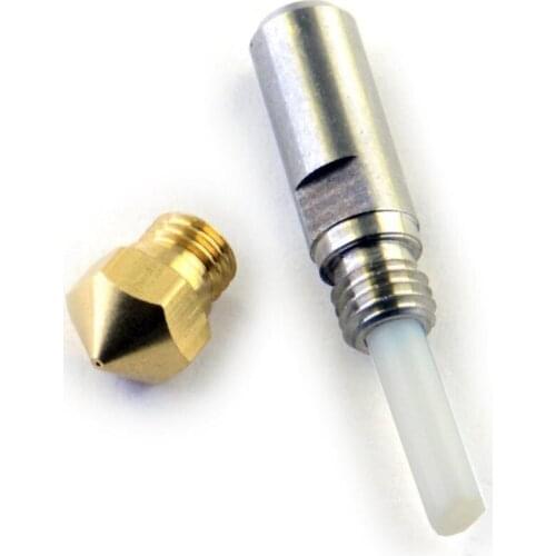 MK10 Nozzle + Thermal Barrier Tube Throat set for FlashForge Creator, Wanhao, CTC 3D Printer Extruder