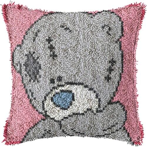 Cartoon Bear embroidery pillow latch hook rug kits carpet embroidery sale sets cross-stitch pillow do it yourself diy rugs