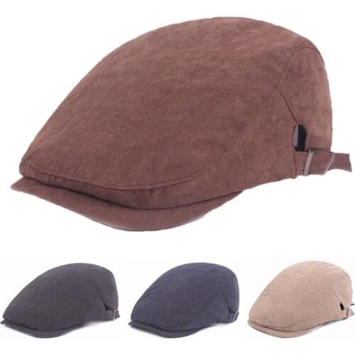 Men Cotton Golf Driving Beret Cabbie Newsboy Hat Adjustable Flat Ivy Sun Cap HATCS0516