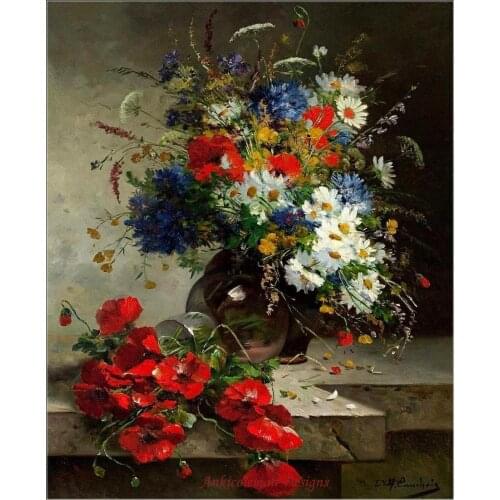 Embroidery Counted Cross Stitch Kits Needlework - Crafts 14 ct DMC Color DIY Arts Handmade Decor - Still life with Poppy