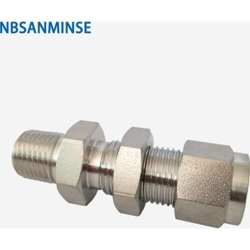 NBSANMINSE 5Pcs/Lot BMC 20-06 25-08 Bulkhead Male Connector Threaded Stainless Steel Pipe Fitting 3000PSI High Pressure Fitting