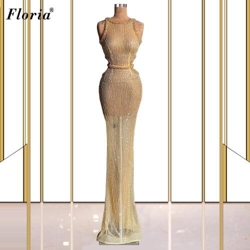Gold Glitter Prom Dresses Long Mermaid Celebrity Dresses For Women Sleeveless Sexy Birthday Party Dresses вечерние платья