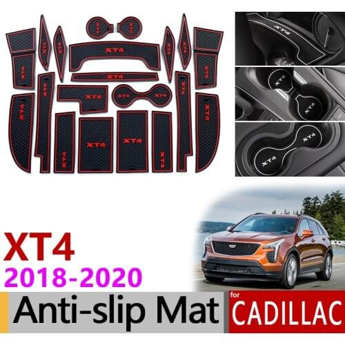 Anti-Slip Rubber Mats Gate Slot Cup Mat for Cadillac XT4 2018 2019 2020 Internal Accessories 18pcs/set Car Stickers Car Styling