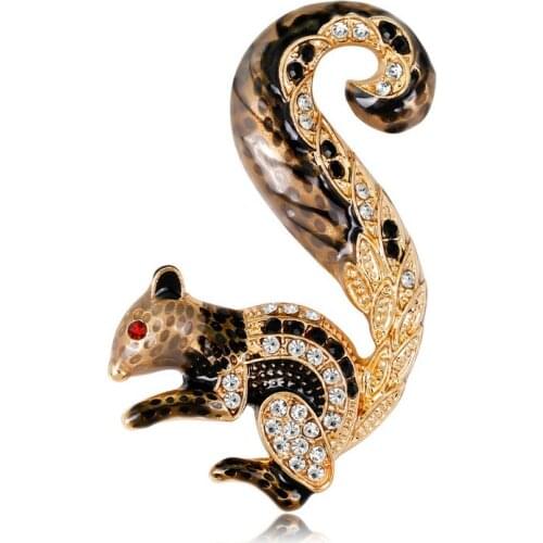 Earofcorn Animal Corsage Jewelry Fine Alloy Drop Oil Squirrel Brooches Accessories
