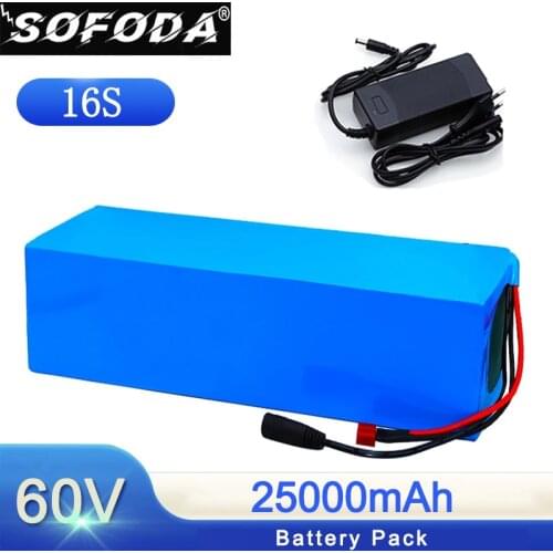 Sofoda 60V ebike battery 60V 25Ah lithium ion battery electric bicycle battery 60V 1500W electric scooter battery