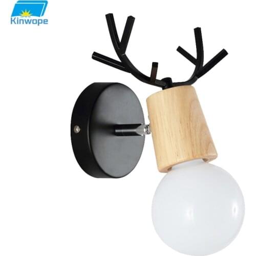 Modern wall lamp bedside Nordic bedroom lamp simple antlers creative background wall staircase corridor living room wall lamp