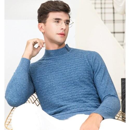 2019 New Autumn Winter MenS Sweater MenS Turtleneck Solid Color Casual Sweater Mens Slim Fit Brand Knitted Pullovers