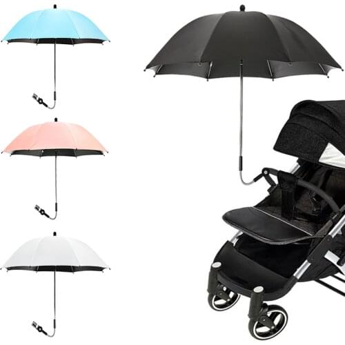 Universal Baby Stroller Folding Umbrella UV Sun Rain Protection Umbrella 360 Degrees Adjustable Sunshade Sun Visor Canopy Cover
