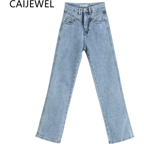 Women Jeans Streetwear Blue Denim Pants Baggy Vintage Wide Leg High Waist Jeans Casual Mom Straight Denim Long Pants Plus Size