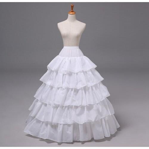 Womens Crinoline Petticoat 4 Hoop Skirt 5 Ruffles Layers Ball Gown Half Slips Underskirt for Wedding Bridal Dress