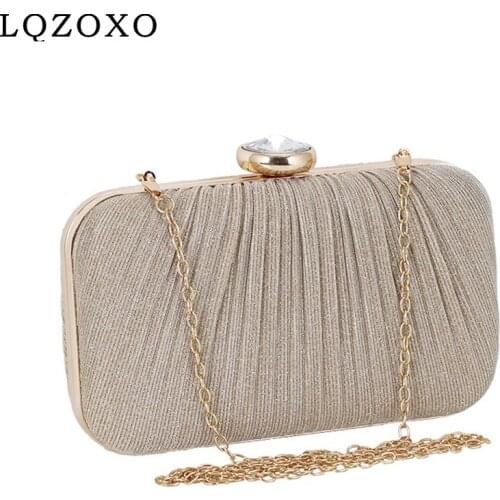 Retro Rhinestones New Banquet Flap Design Day Clutch Day Clutch Purse Holder Ruched Satin Women Evening Bags