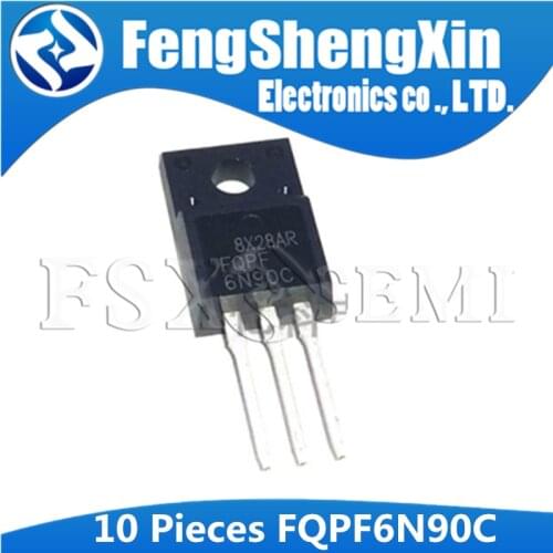 10pcs FQPF6N90C TO-220F 6N90C TO-220 FQPF6N90 TO220F 6N90 N-Channel MOSFET