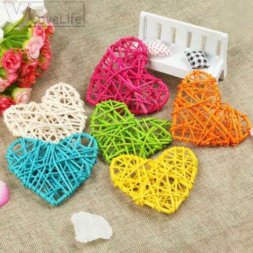 10pcs Rattan Ball 10cm Heart Sepak Takraw Decoration Wedding Birthday Party DIY Ornaments Rattan Star Favors Supplies